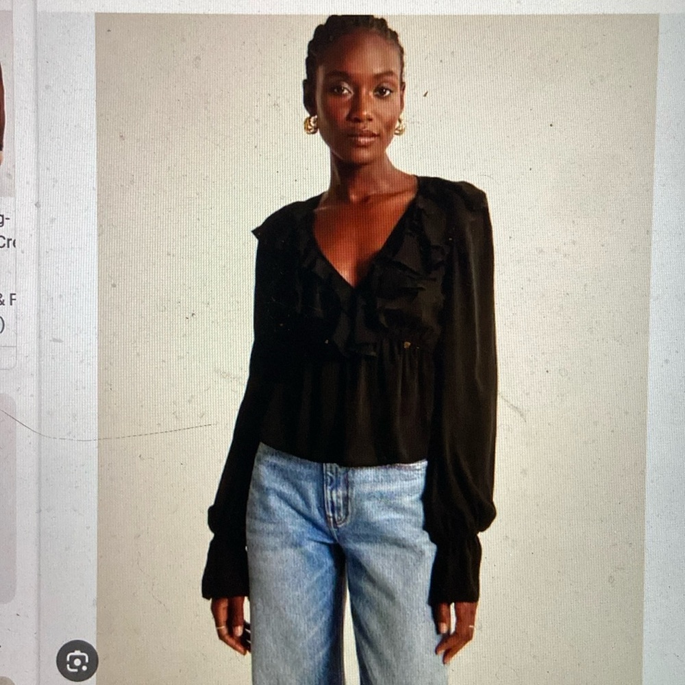 NWT Abercrombie & Fitch long sleeve sheer ruffle top